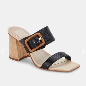 Dolce Vita POSY HEELS BLACK RAFFIA